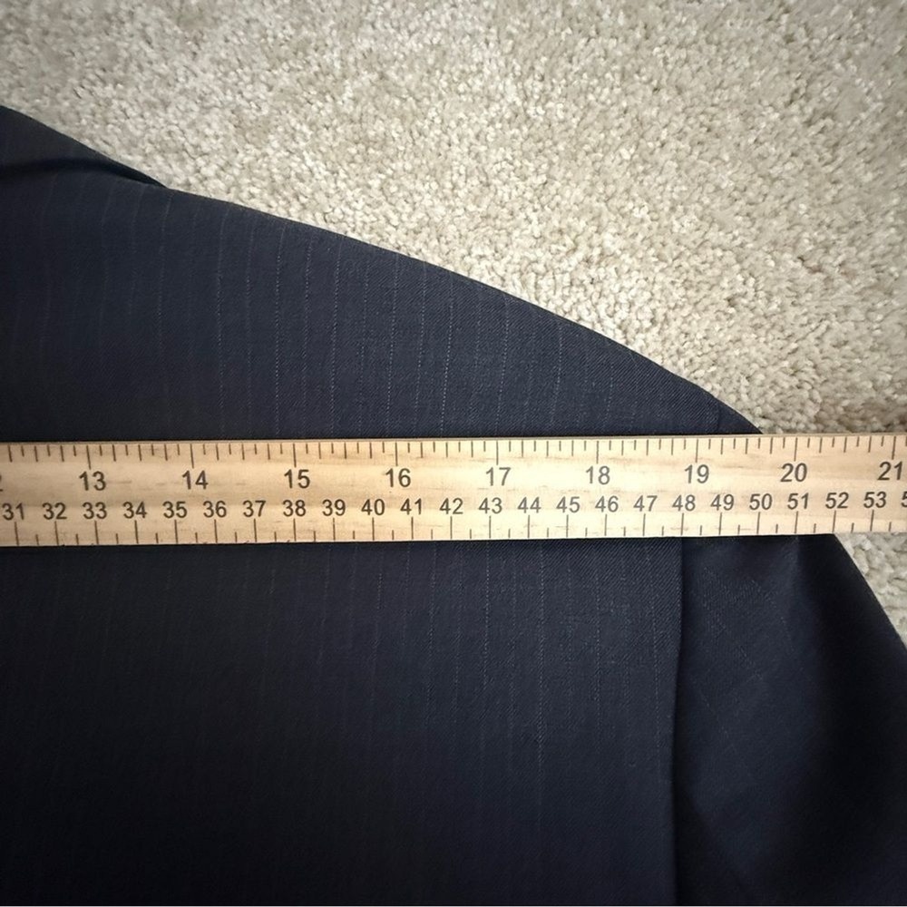 Tasso Elba Sport Coat Blazer 40R‎ Charcoal Gray Wool Pin Stripe - Picture 12 of 14